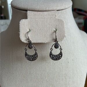 Ornate Silver Hook Earrings